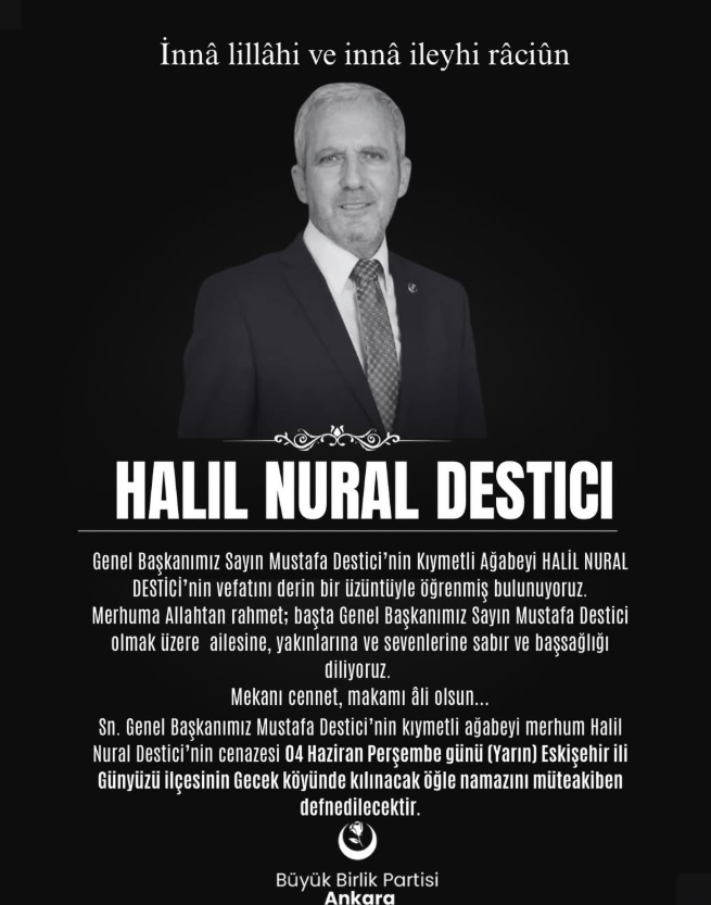 Vefat Başsağlığı — Halil Nural Destici